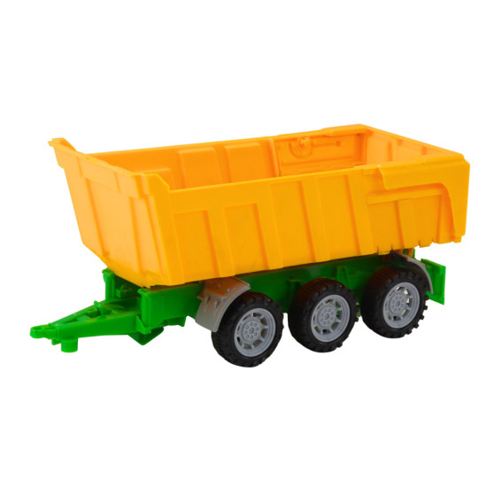 Sarkans traktors ar dzeltenu piekabi 24803 - Rotaļlietu automašīnas Sarkans traktors ar dzeltenu piekabi Būvniecība un lauksaimniecība