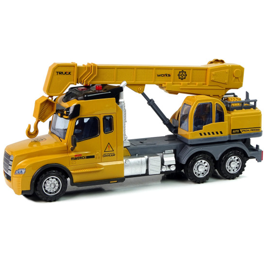 Tālvadības pults vadāmā kravas automašīna Crane Pilot 2.4G Lights Sounds Yellow Radio vadāmās rotaļlietas