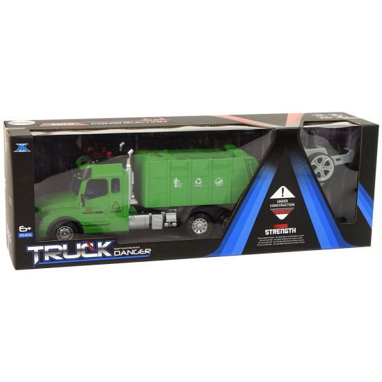 Pilot 2.4G Lights Sounds Green Remote Controlled Refuse Truck 2.4G gaisma izklausās zaļa tālvadības atkritumu mašīna Radio vadāmās rotaļlietas