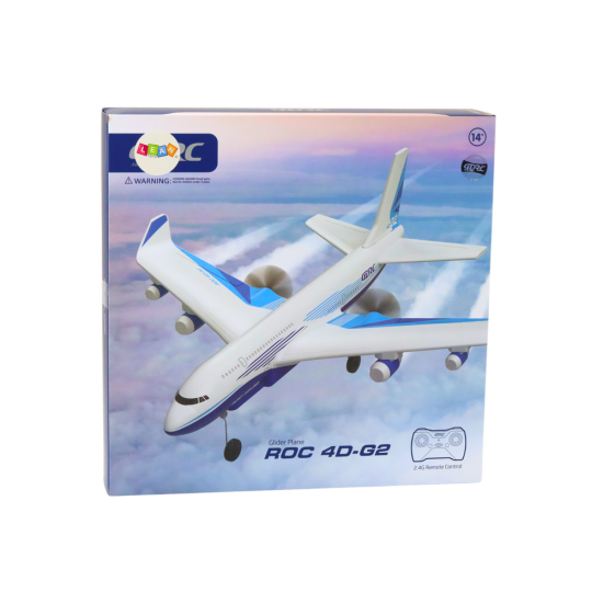 Remote Controlled Airplane R/C 4D-G2 Lights White Radio vadāmās rotaļlietas