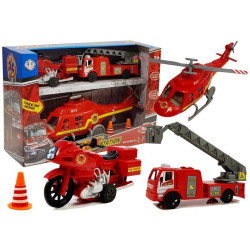 Ugunsdzēsēju komplekts ar gaismas un skaņas efektiem