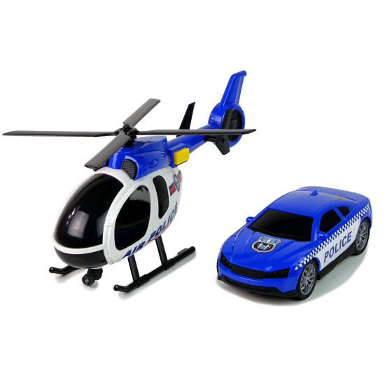 Policijas komplekts: kravas automašīna, vieglā automašīna un helikopters 12959 - Rotaļlietu automašīnas Policijas komplekts: kravas automašīna, vieglā automašīna un helikopters Auto komplekti