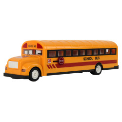 Dzeltens tālvadības R/C skolas autobuss ar atveramām durvīm