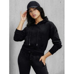 Sieviešu melnais džemperis ar kabata Sonija