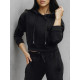 Sieviešu melnais džemperis ar kabata Sonija Džemperi ar kapuci