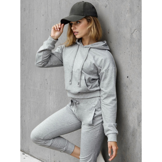 Sievišķīga gaiši pelēka džemperis ar adatu Somija Džemperi ar kapuci