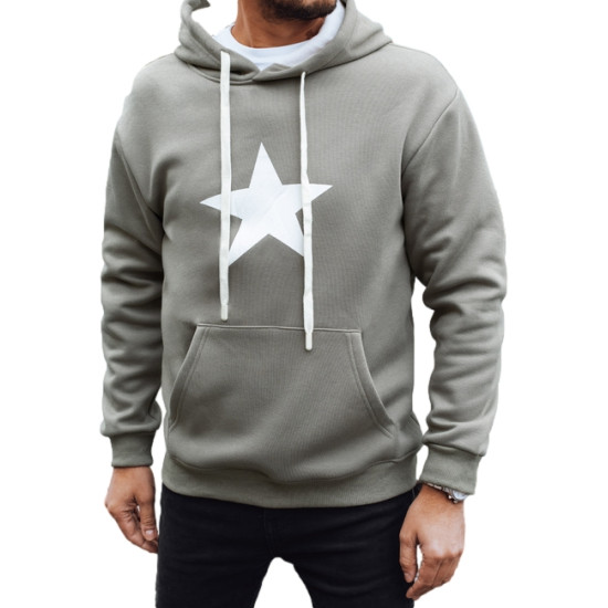 Vyriškas pelēks džemperis ar kapuci Star. Džemperi ar kapuci