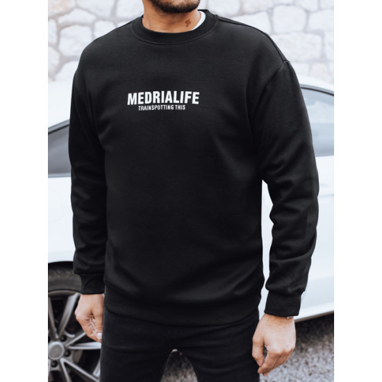 Vīriešu melns džemperis Medrialife Džemperi bez kapuciņiem