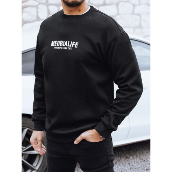 Vīriešu melns džemperis Medrialife Džemperi bez kapuciņiem