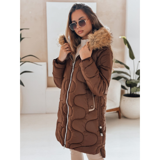 Sieviešu ziemas jaka brūnā krāsā Varel Sieviešu jakas