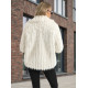 Sieviešu balta kažokādas jaka Moda Sieviešu jakas