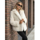 Sieviešu balta kažokādas jaka Moda Sieviešu jakas