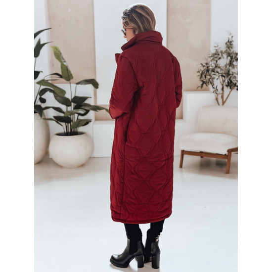 Sieviešu bordo krāsas stepēts mētelis Dify Sieviešu jakas
