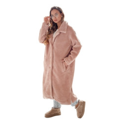 Sieviešu garš rozā ziemas mētelis Fabio