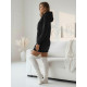 Sieviešu melna kleita ar kapuci Megan JS/YS10003/3