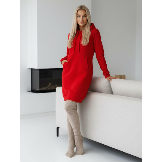 Sieviešu sarkana kleita ar kapuci Margaret JS/YS10005/18