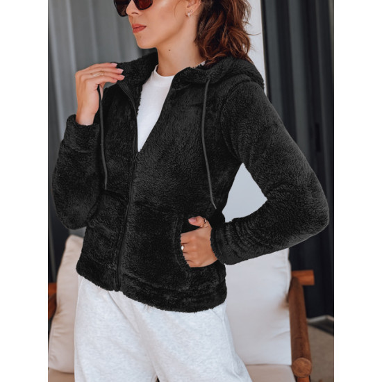 Sieviešu balts džemperis ar kapuci Alan