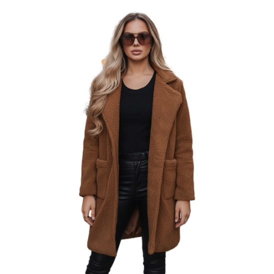 Sieviešu brūns ziemas mētelis Tara Sieviešu jakas