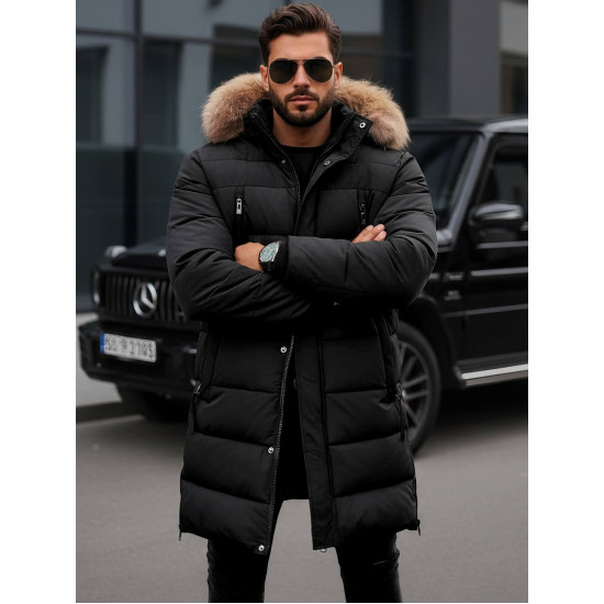 Vīriešu melna ziemas jaka Bruno JS/19M1290/392