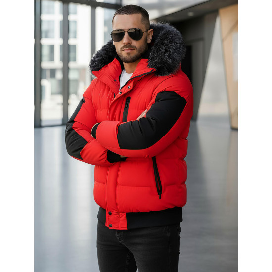 Vīriešu sarkana ziemas jaka Vitor O/M798Z