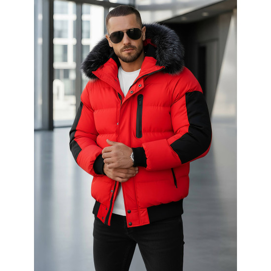 Vīriešu sarkana ziemas jaka Vitor O/M798Z