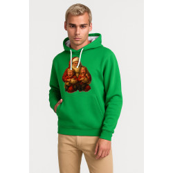 Zaļš džemperis ar kapuci Santa Klauss ar bērniem