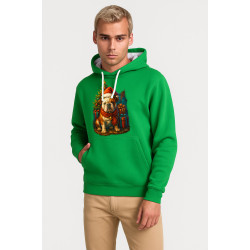 Zaļš džemperis ar kapuci Ziemassvētku suns