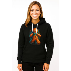 Melns džemperis ar kapuci Ingvers cepums