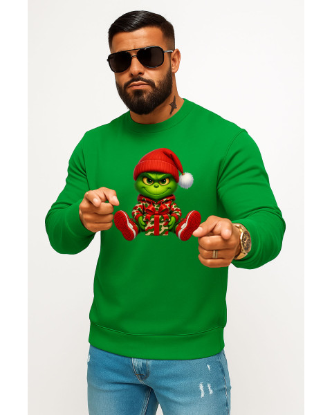 Vīriešu zaļš džemperis ar kapuci Grinch