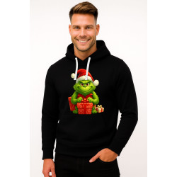 Melns džemperis ar kapuci Grinčs ar dāvanām