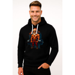 Melns džemperis ar kapuci sportisks Santa Claus