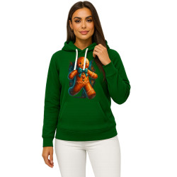 Tumši zaļš džemperis ar kapuci Ingvers cepums