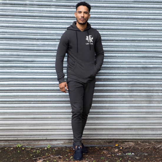 Vīriešu tumši pelēks komplekts ar kapuci Lietuva