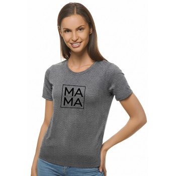 Sieviešu tumši pelēki T-krekli MAMA (melns)