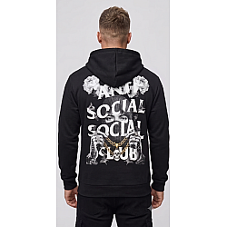 Vīriešu melns džemperis ar kapuci „Social“