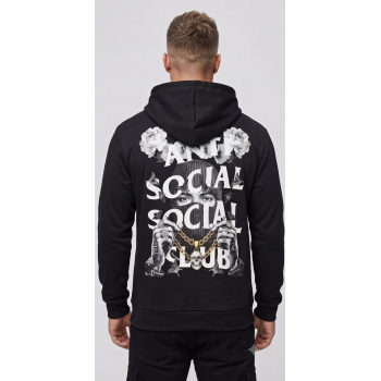 Vīriešu melns džemperis ar kapuci „Social“