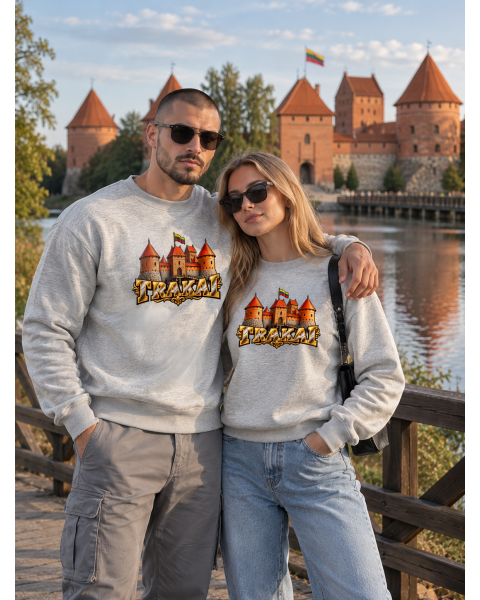 Vīriešu gaiši pelēks džemperis Trakai