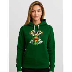 Sieviešu tumši zaļš džemperis ar kapuci Lietuviete džemperī