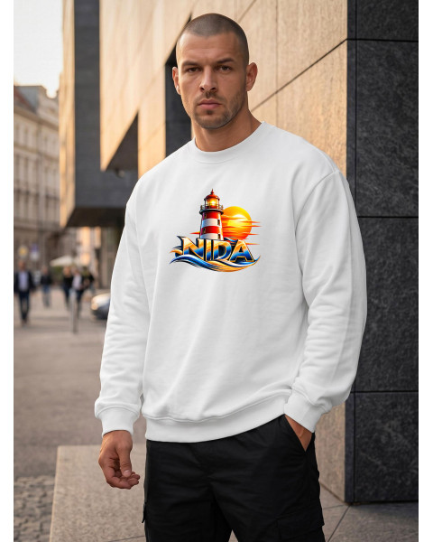 Vīriešu balts džemperis „Nida“