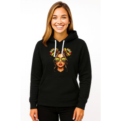 Sieviešu melns džemperis Lietuvaite ar brillēm