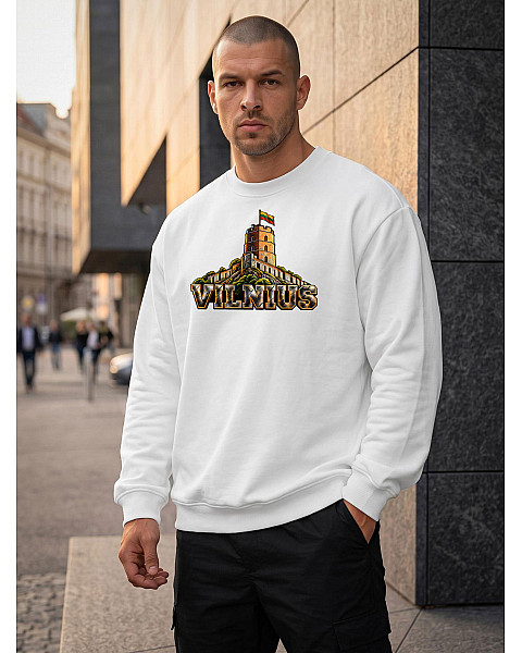 Vīriešu balts džemperis „Vilnius“