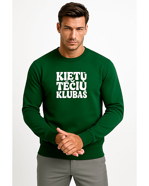 Vīriešu tumši zaļa jaka ar kapuci Cool Dads Club (balta)
