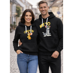 Melns sporta krekls ar kapuci Tikai tu-me to