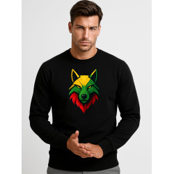 Vīriešu melns džemperis bez kapuces „Vilks“