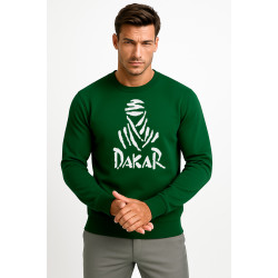 Tumši zaļš džemperis ar kapuci Dakar (balts)