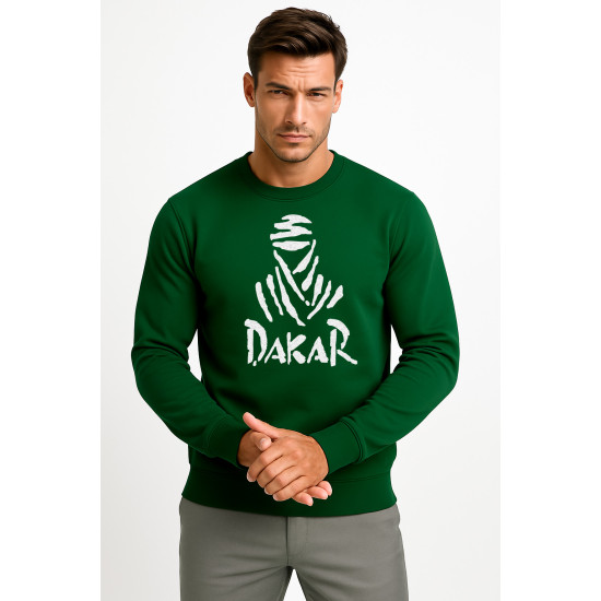 Tumši zaļš džemperis ar kapuci Dakar (balts)