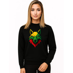 Sieviešu melns džemperis bez kapuces „Vilks“