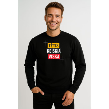 Vīriešu melns džemperis Tētis nozīmē visu