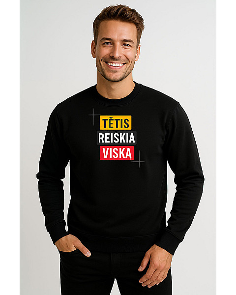 Vīriešu melns džemperis Tētis nozīmē visu
