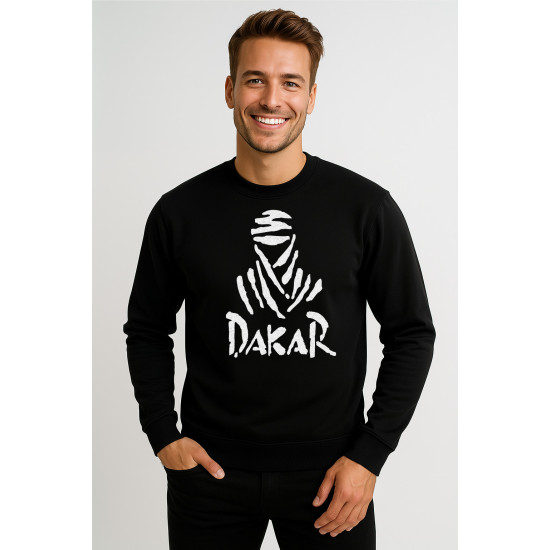 Melns džemperis ar kapuci Dakar (balts)